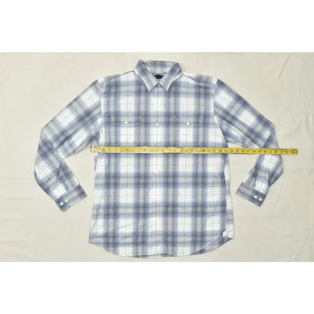Banana Republic Men's Slim Fit Plaid Shirt Big & Tall Size XXL Pockets
